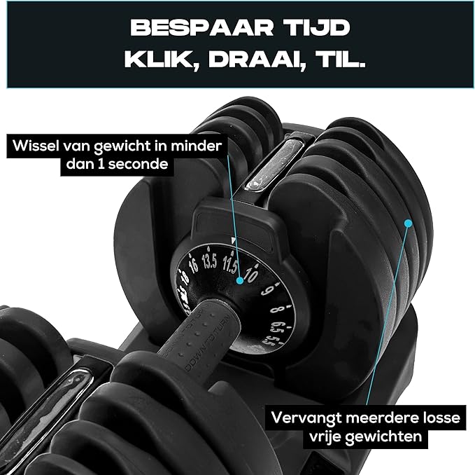 BRAINGAIN Adjustable Dumbbell Set 15 in 1 (Up to 24 Kg)