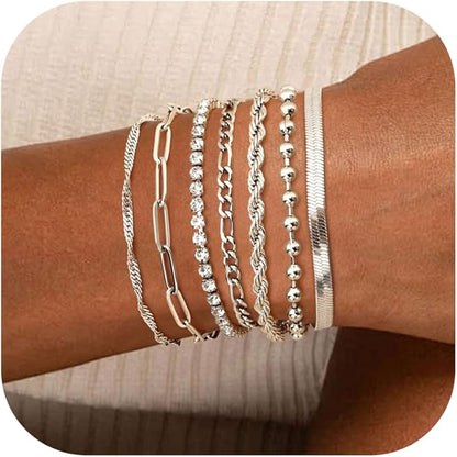 Adramata Women Bracelet Set Silver