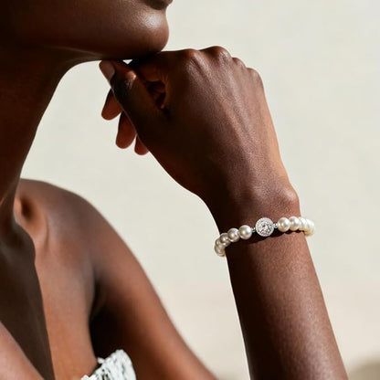 Moissanite Pearl Bracelet