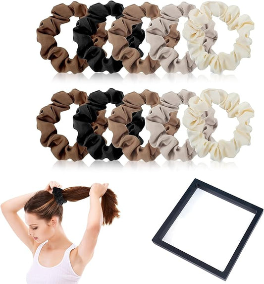 Satin hair scrunchies set