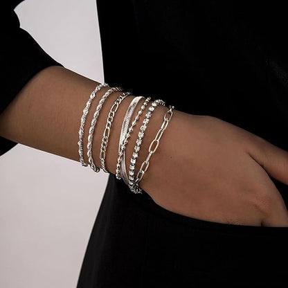 Adramata Women Bracelet Set Silver