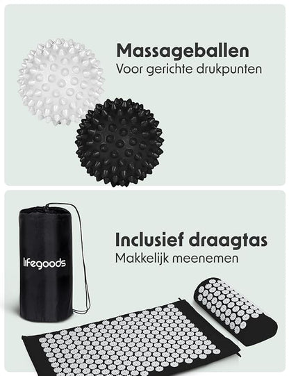 LifeGoods Acupressure Mat With Pillow Set