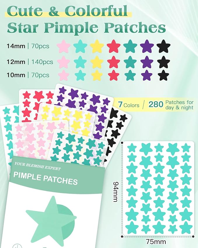 Lullu Pimple Patches (280 PCS, 7 Colors)