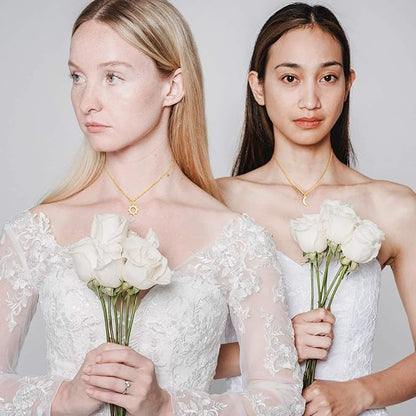 SUNSH 2-Piece Sun & Moon Necklace Set