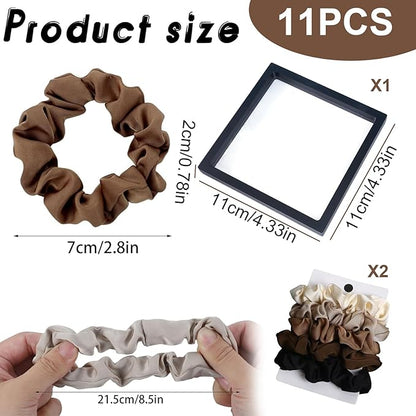 Satin hair scrunchies set