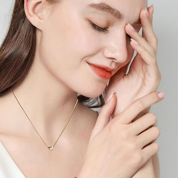 GlamRays Gold Heart Necklace for Women