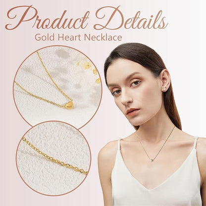 GlamRays Gold Heart Necklace for Women