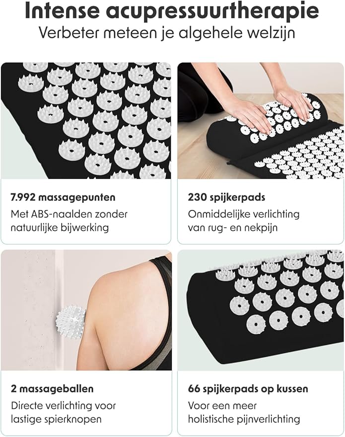 LifeGoods Acupressure Mat With Pillow Set