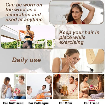 Satin hair scrunchies set