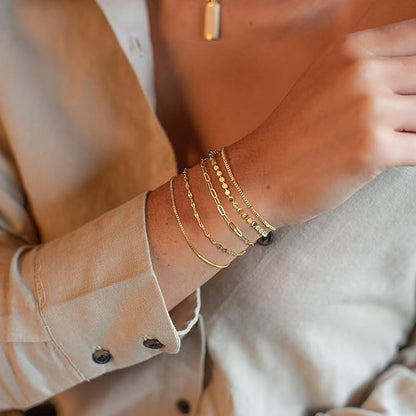 Dochais 5-Piece Womens Gold Bracelet Set