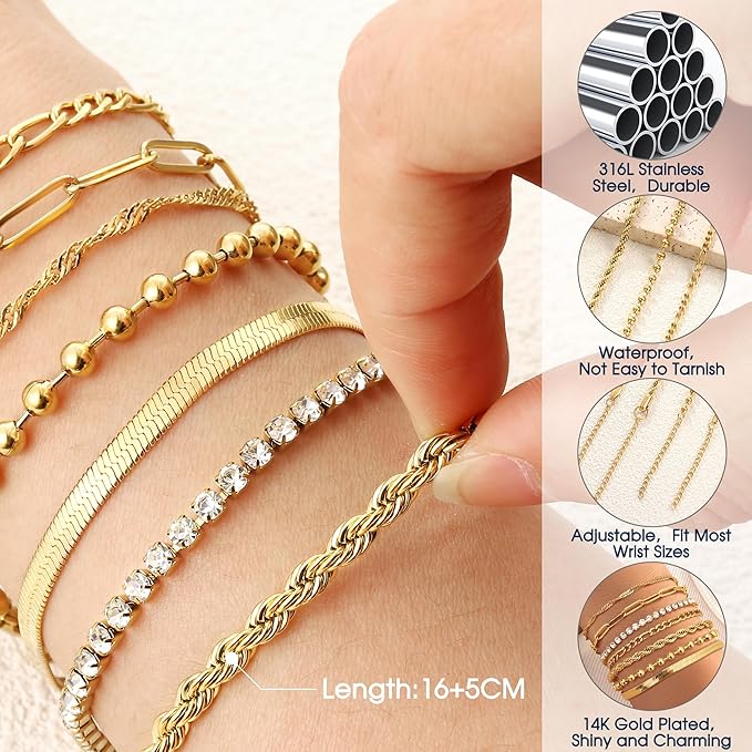 Adramata Women Bracelet Set Gold