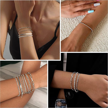 Adramata Women Bracelet Set Silver